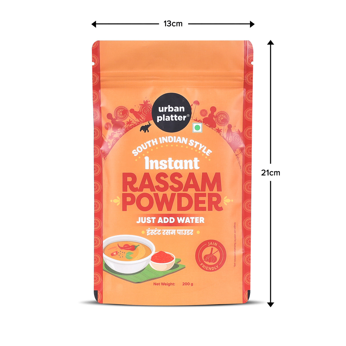 Urban Platter South Indian Style Instant Rassam Powder, 200g (Spicy Lentil Soup, Just Add Water & Cook Rasam)