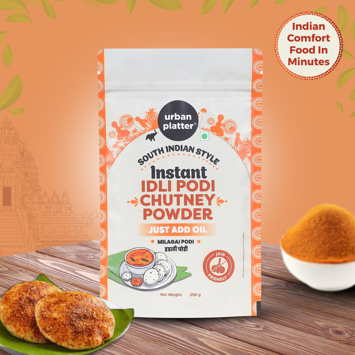 Urban Platter South Indian Style Instant Idli Podi Chutney Powder, 250g (Molaga Podi, Just Add Water)