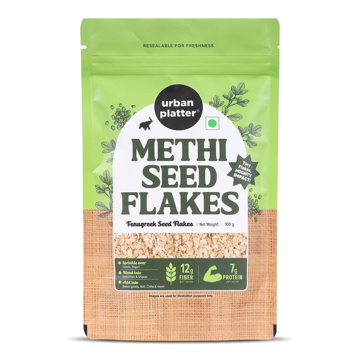 Urban Platter Methi Seed Flakes, 100g (Fenugreek Seed Flakes for improved digestion, reduced bloating, and everyday gut wellness)