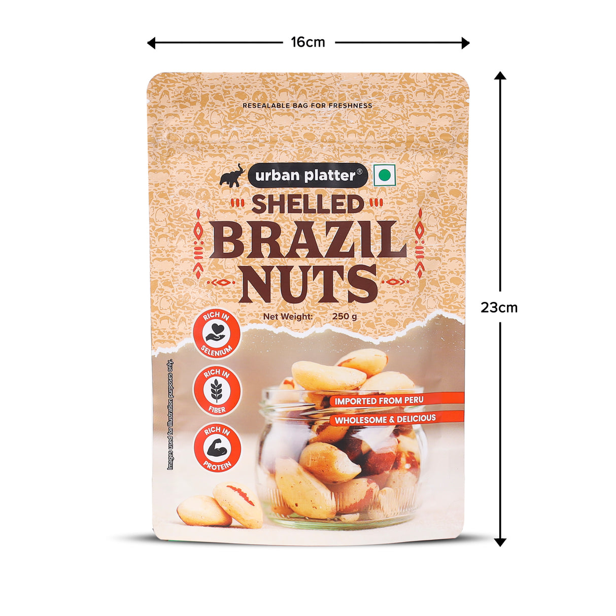 Urban Platter Brazil Nuts, 250g, (Rich in Selenium | Superfood | Have 1 Daily | Product of Peru)