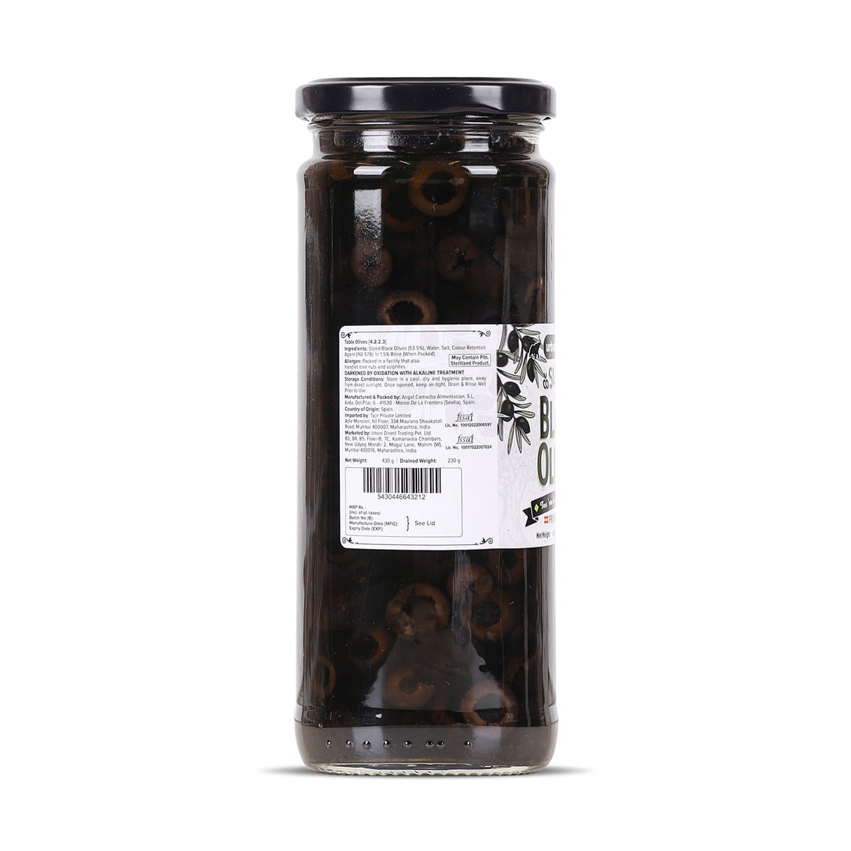 Urban Platter Sliced Black Spanish Olives, 430g (Bold, Savoury Mediterranean Flavour | Perfect for Pizzas, Pastas, Nachos & Salads)