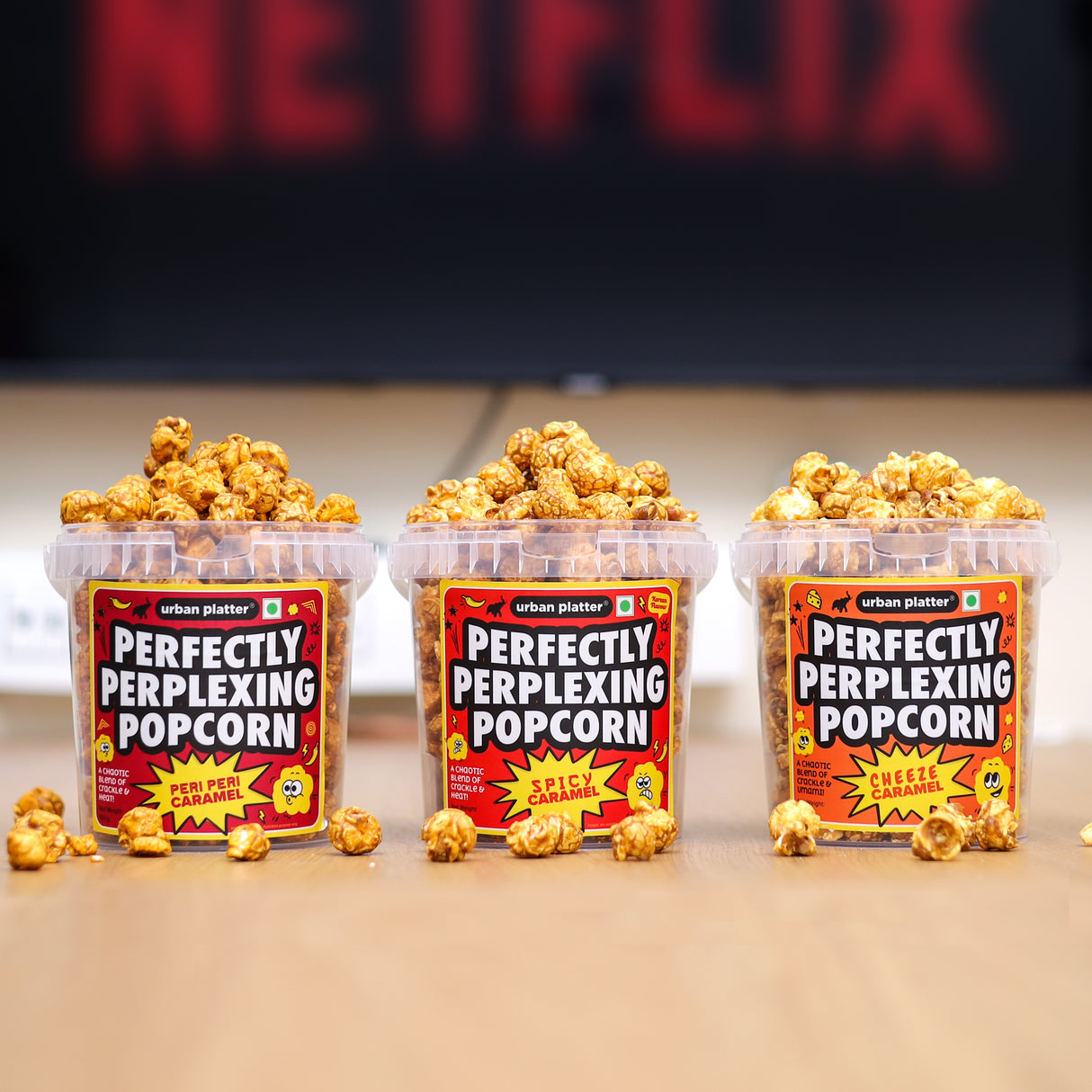 Urban Platter Perfectly Perplexing Popcorn - Cheeze Caramel, 150g (Tub of Caramel Popcorn with Umami Cheeze, Ready to eat snack)