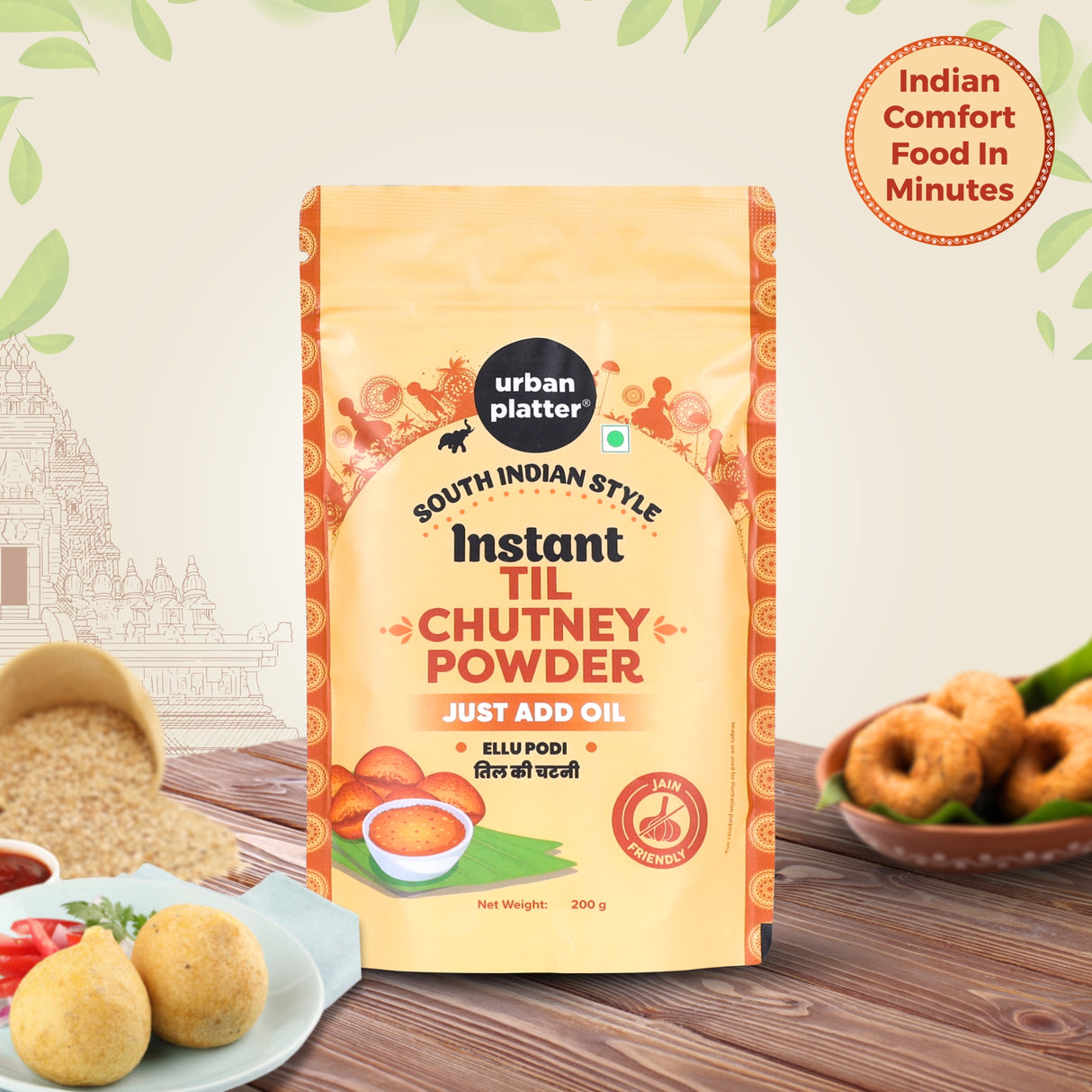 Urban Platter South Indian Style Instant Til Chutney Powder, 200g (Ellu Podi, Sesame Chutney, Just Add Water)