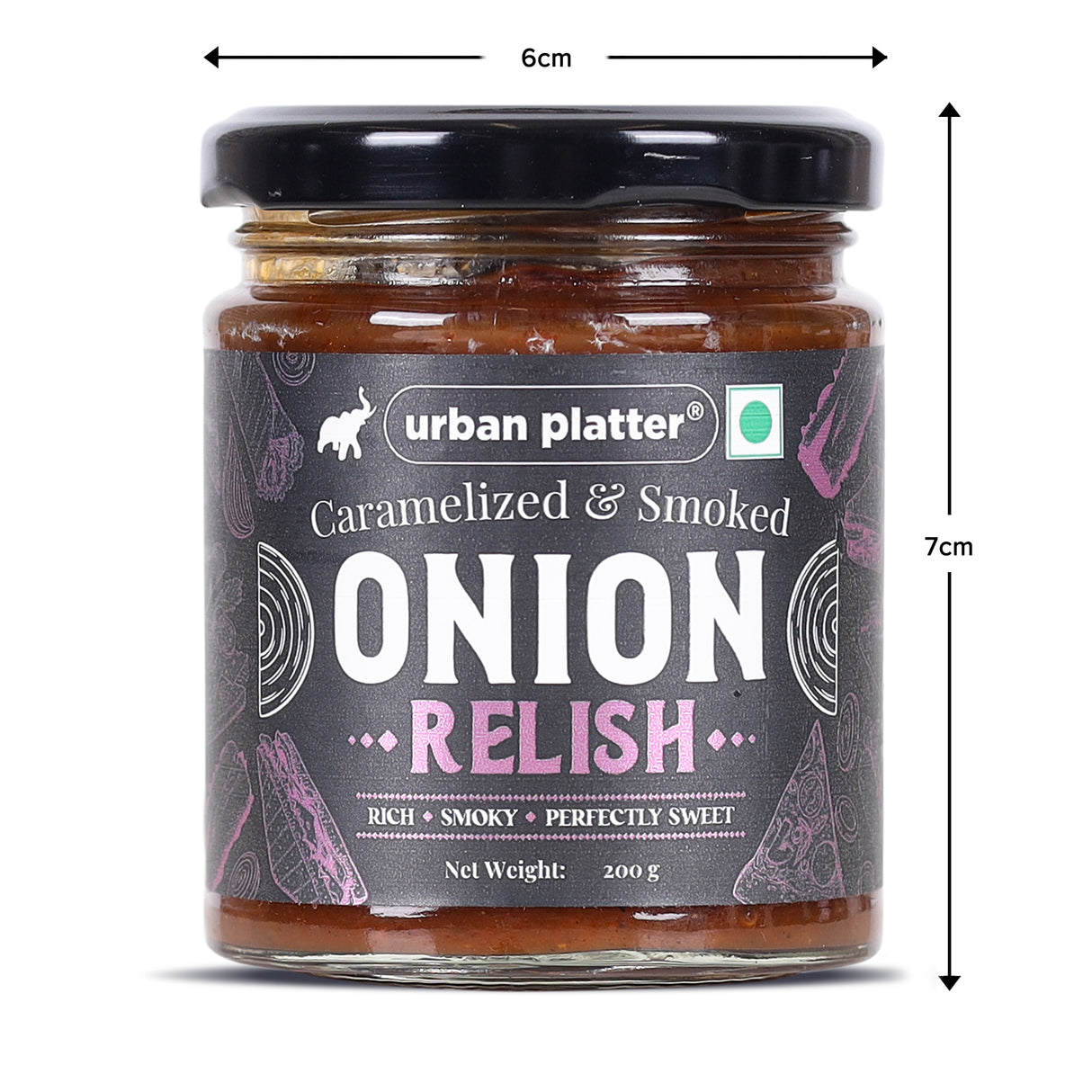 Urban Platter Caramelised & Smoked Onion Relish, 200g (Gourmet Spread, Savory-Sweet Flavour, Perfect for Sandwiches, Burgers, Cheese Boards & More)