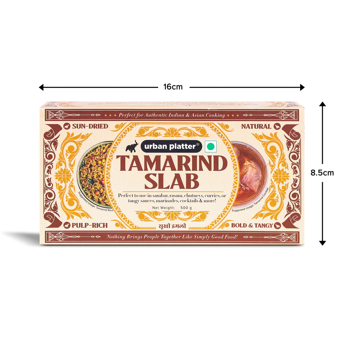 Urban Platter Tamarind Slab, 500g (Imli Block | Natural, Seedless & Sundried | Ideal for Cooking, Chutneys & Curries)