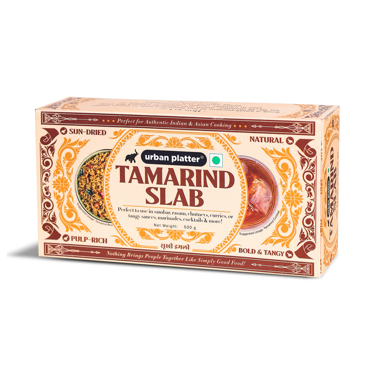 Urban Platter Tamarind Slab, 500g (Imli Block | Natural, Seedless & Sundried | Ideal for Cooking, Chutneys & Curries)