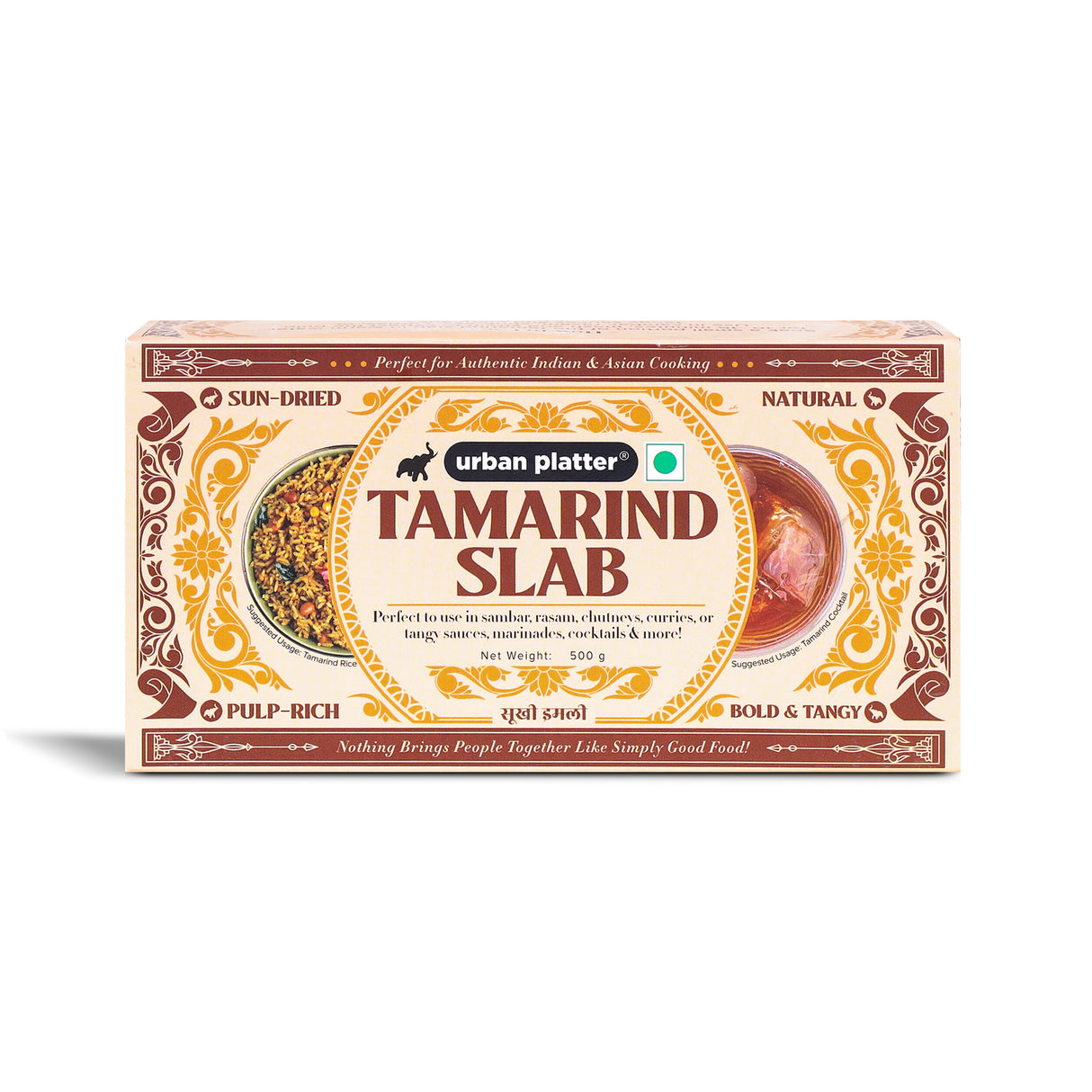 Urban Platter Tamarind Slab, 500g (Imli Block | Natural, Seedless & Sundried | Ideal for Cooking, Chutneys & Curries)