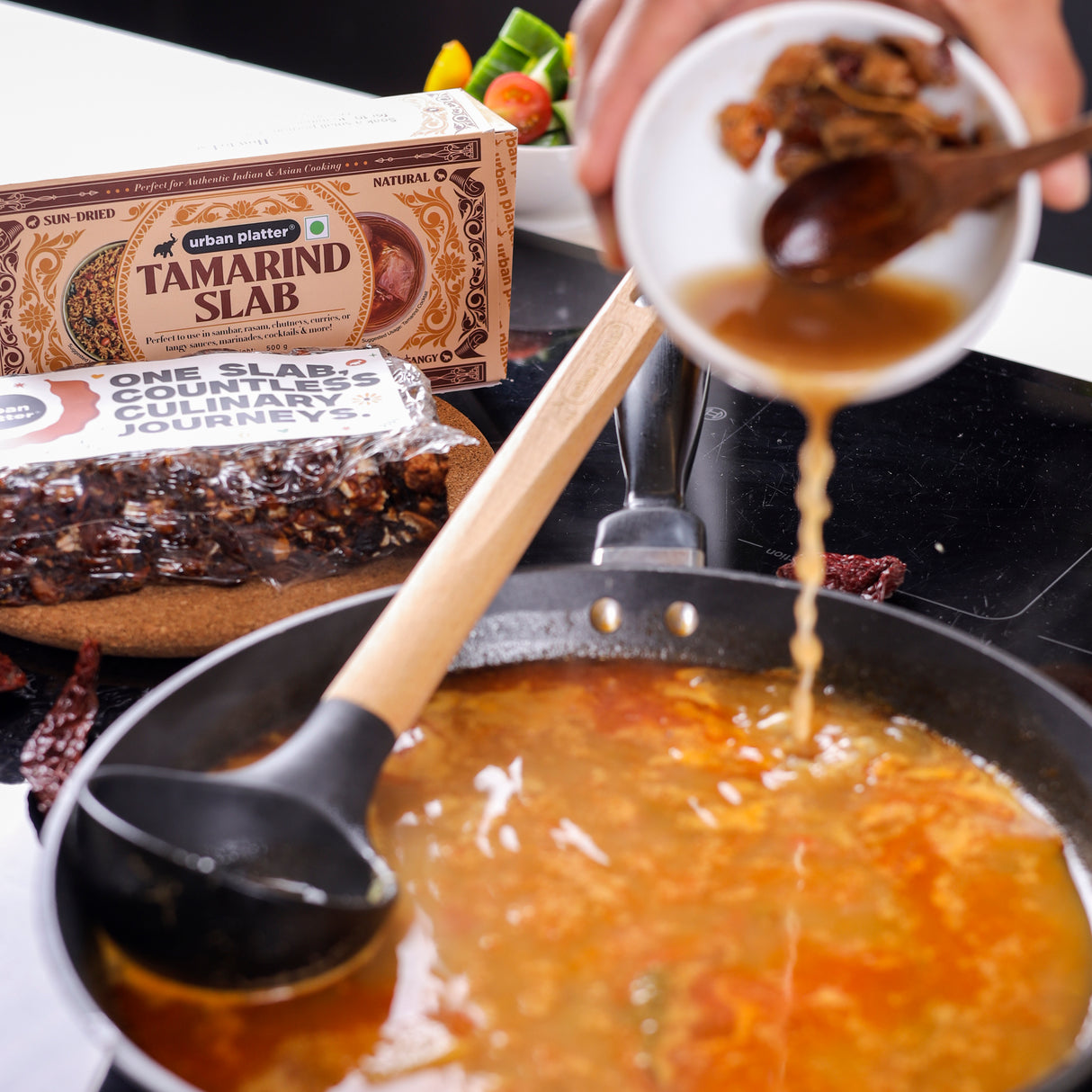 Urban Platter Tamarind Slab, 500g (Imli Block | Natural, Seedless & Sundried | Ideal for Cooking, Chutneys & Curries)