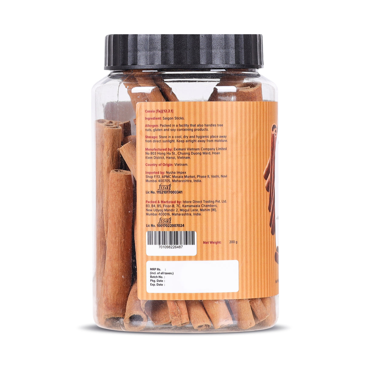 Urban Platter Saigon Sticks, 200g Jar (Cassia quills, Cinnamon like flavour)