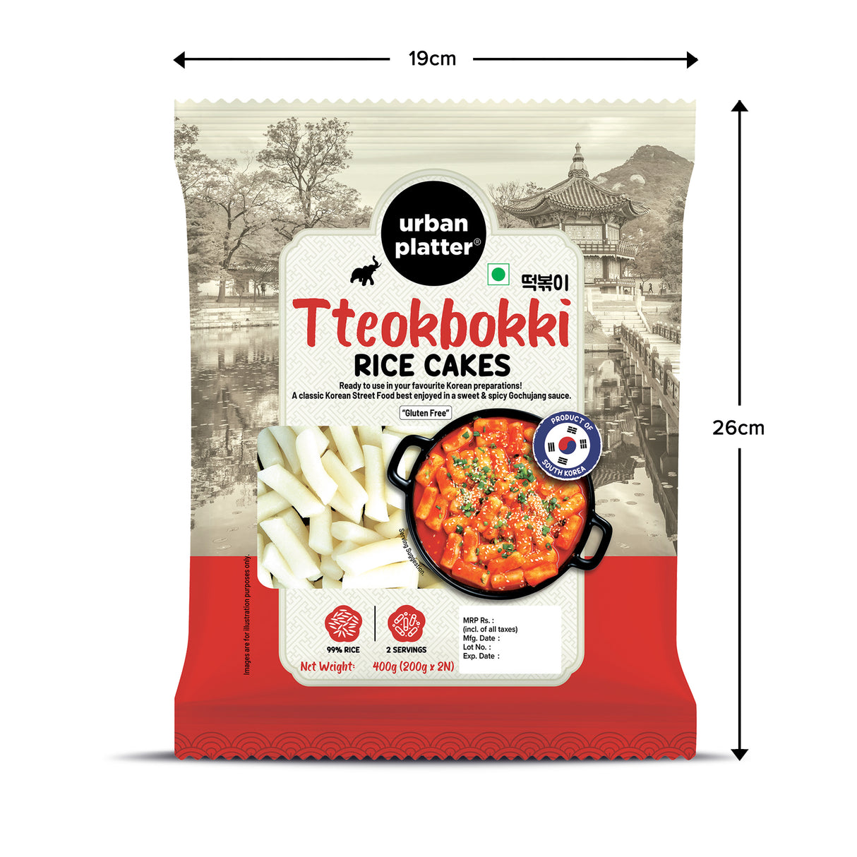 Urban Platter Classic Korean Tteokbokki Rice Cakes, 400g (200g x 2N | Soft & Chewy Garaetteok | Ready to Cook K-Drama Food | No Preservatives) - product image 8