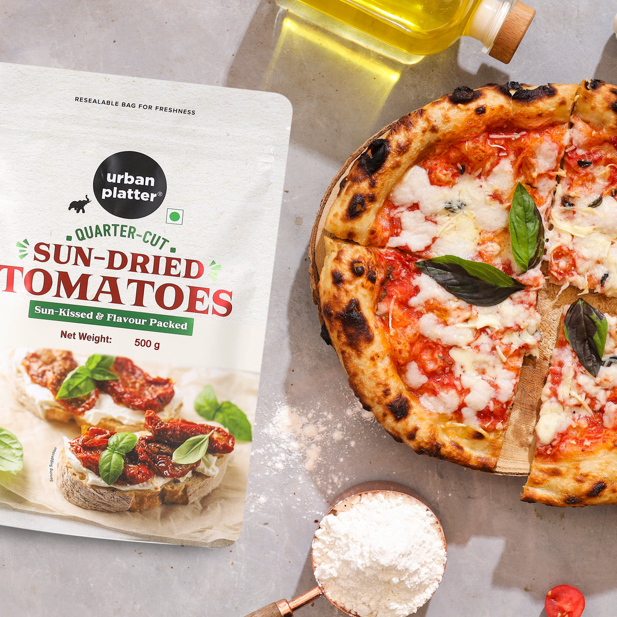 Urban Platter Sun-Dried Tomatoes, 500g (Naturally Dried Style Tomatoes, Rich Umami Flavour, Perfect for Pasta, Pesto, Salads, Sandwiches & Mediterranean Cooking)