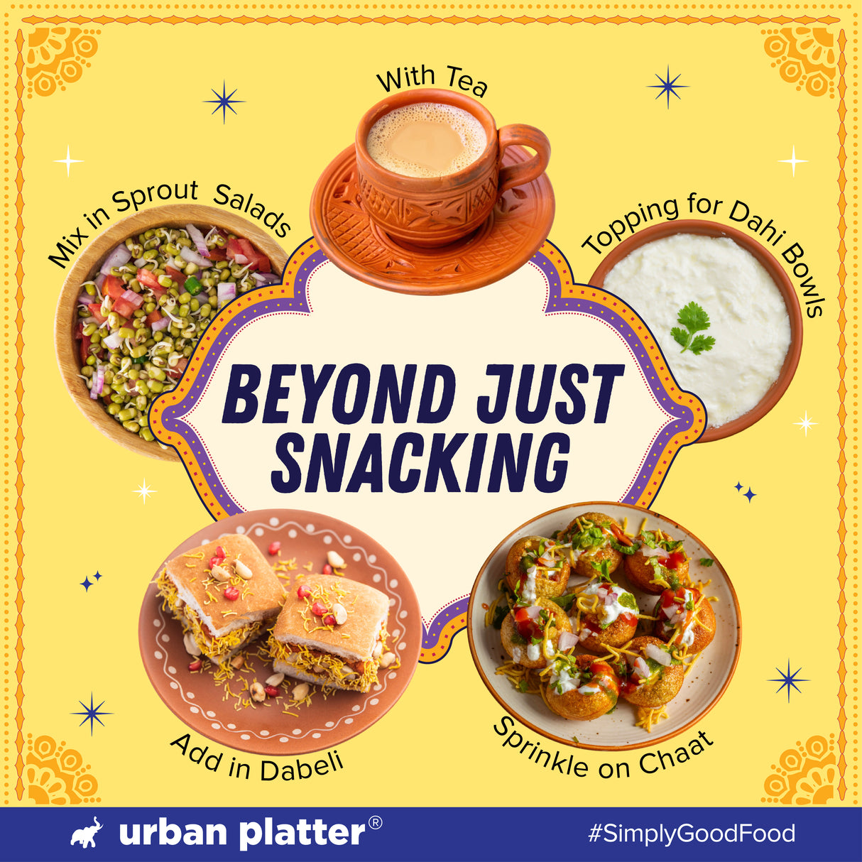 Urban Platter Mast Masala Baked Bhujiya, 200g (Better-For-You Snack with 4.3g Protein & 2.1g Fiber per Serve; Baked Not Fried)