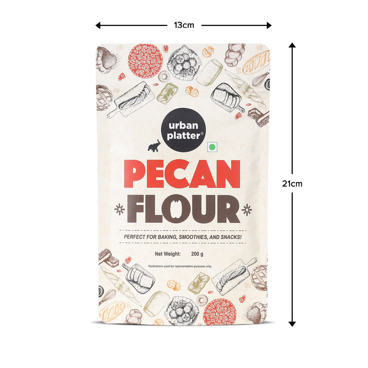 Urban Platter Pecan Flour, 200g (Imported from the USA | Ideal for Baking & Desserts)