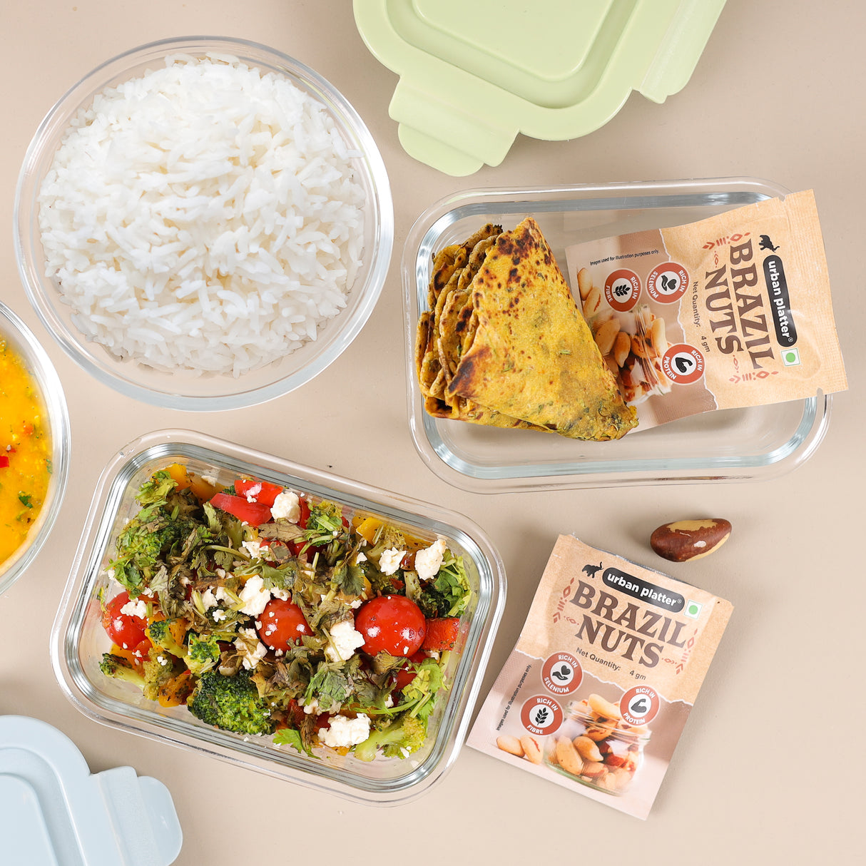 Urban Platter Brazil Nuts, 120g (Monthly Consumption Pack, Rich In Selenium, Have 1 Daily, 30 single serve brazil nut sachets)