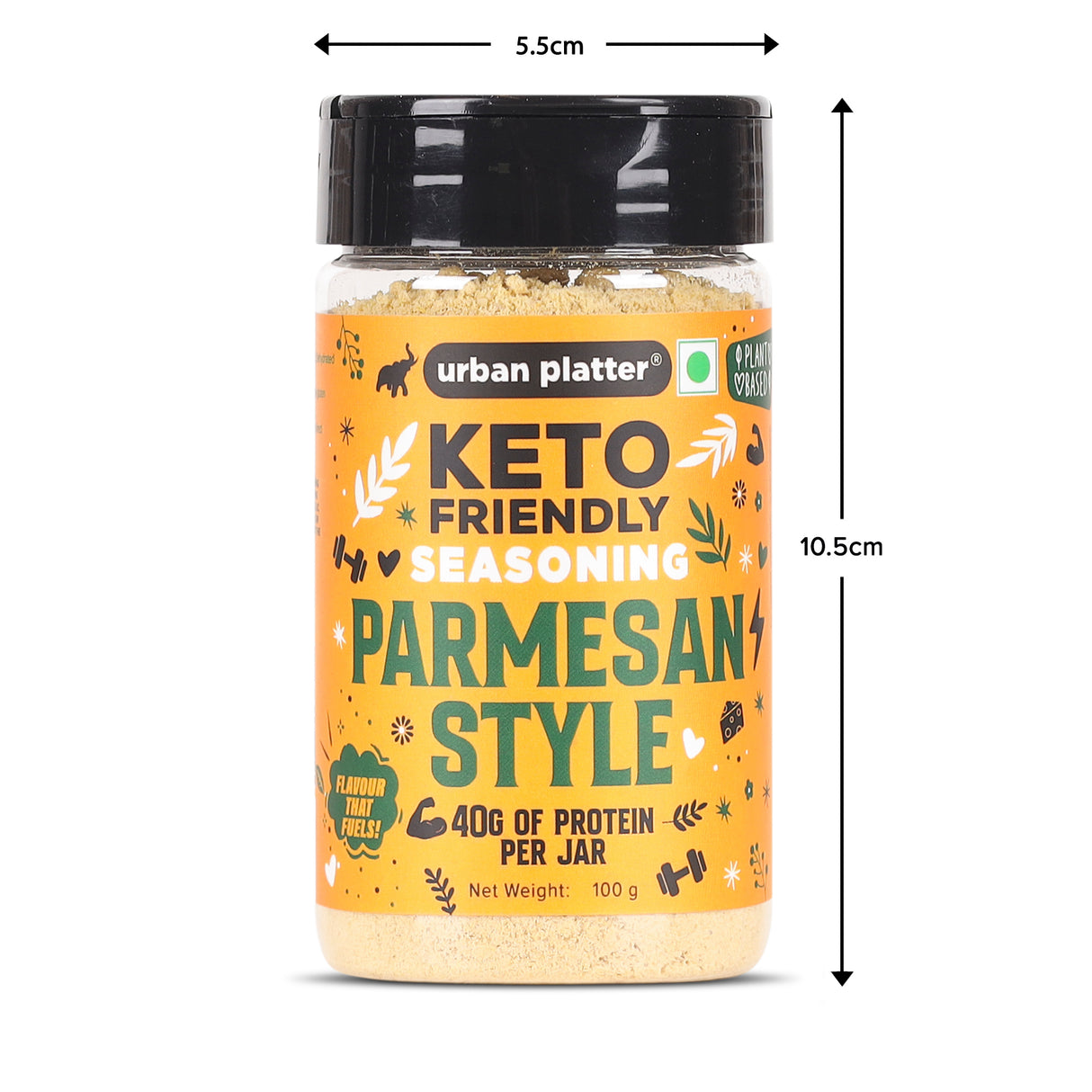 Urban Platter Keto-Friendly Parmesan Seasoning, 100g (High-Protein, Umami-Rich Cheesy Sprinkle for Pasta, Makhanas & Salads)