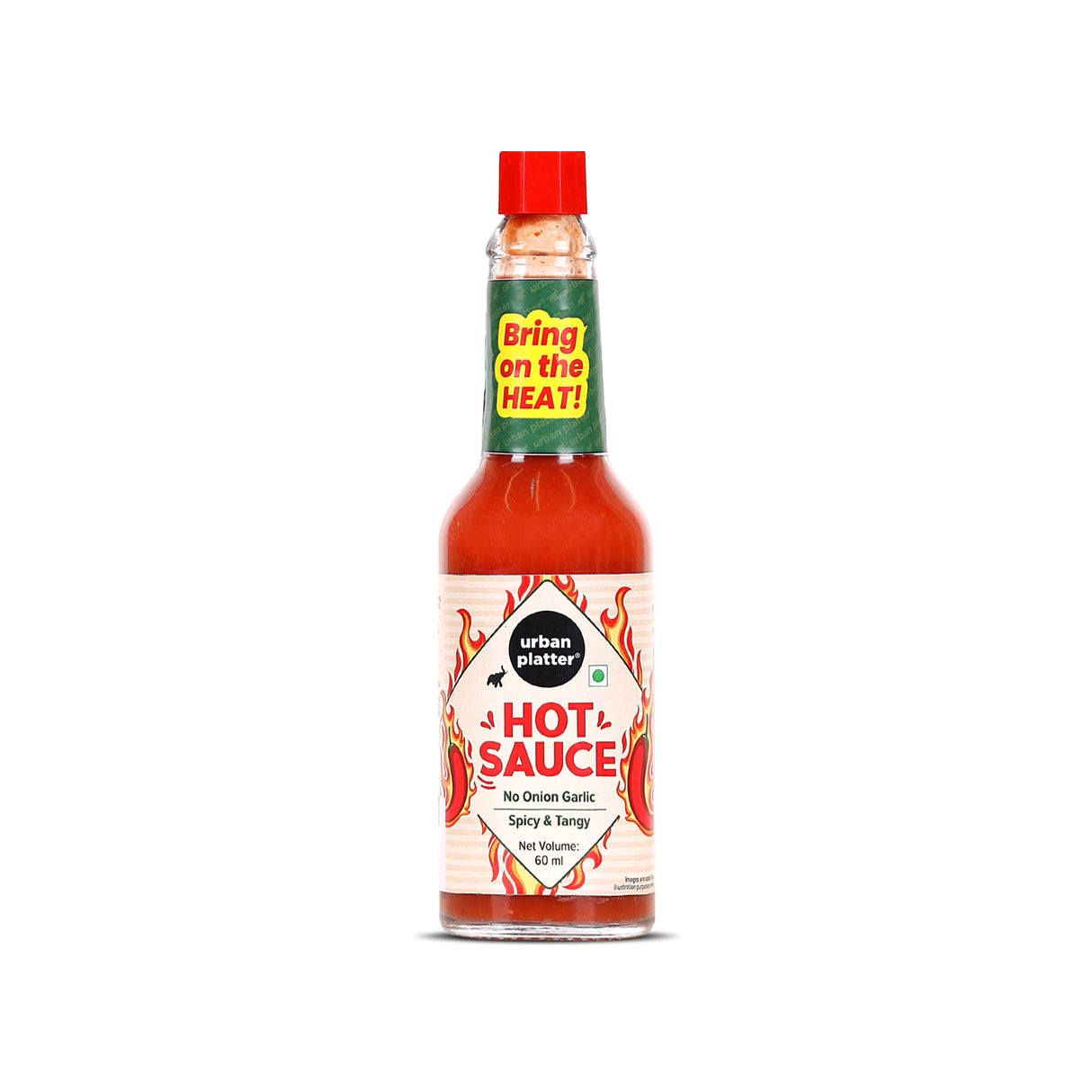 Urban Platter Hot Sauce, 60ml (Tangy & Balanced Chilli Heat, Made with Indian Chillies, No Onion, No Garlic, No Preservatives) - product image 2