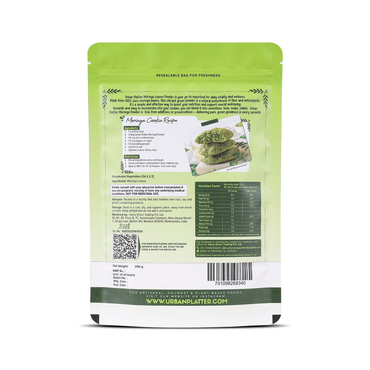 Urban Platter Moringa Leaf Powder, 150g