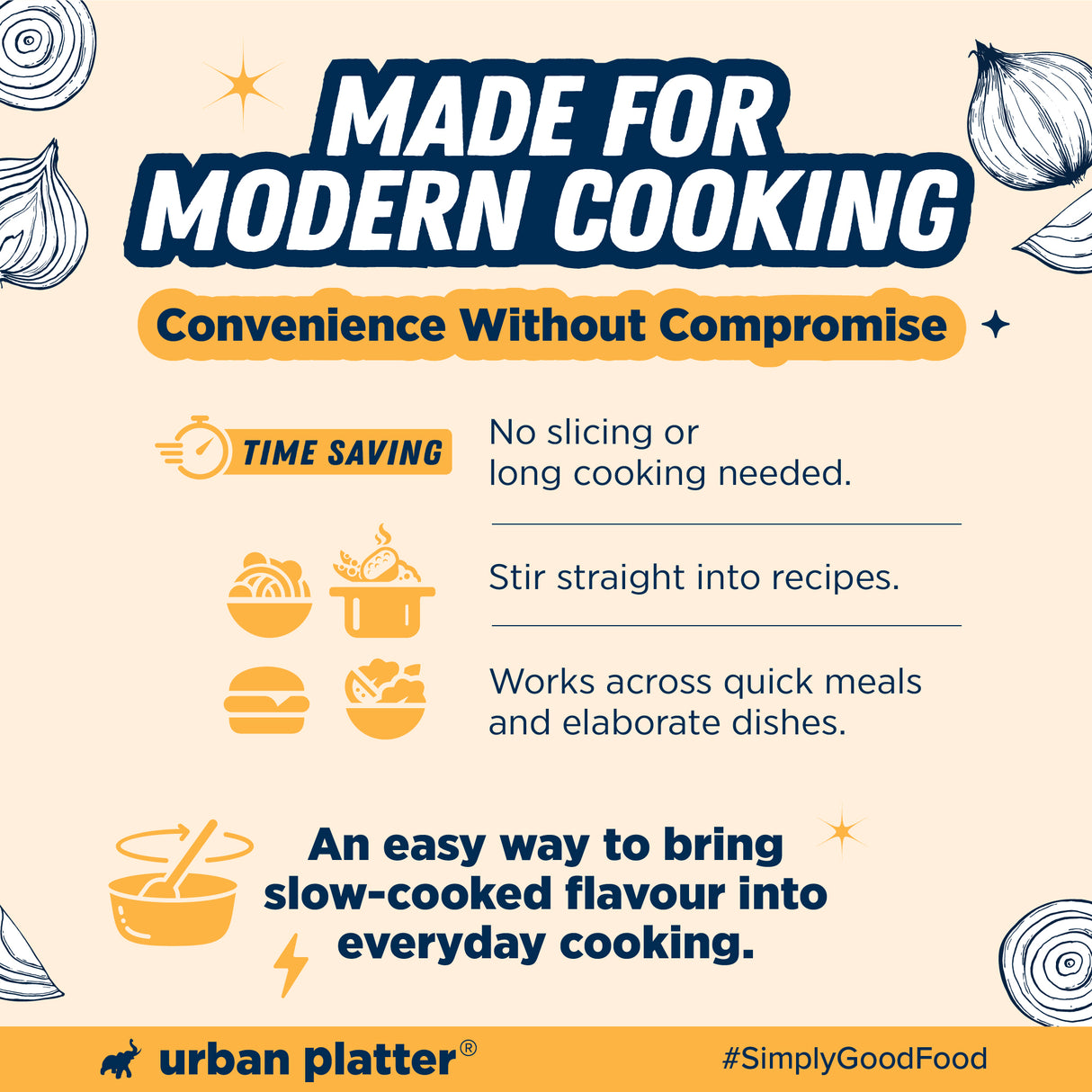 Urban Platter Caramelized Onion, 200g (Sweet-Savoury Onion Base for Pasta, Sandwiches, Gravies & Gourmet Cooking, Soft, Jammy & Slow Cooked.