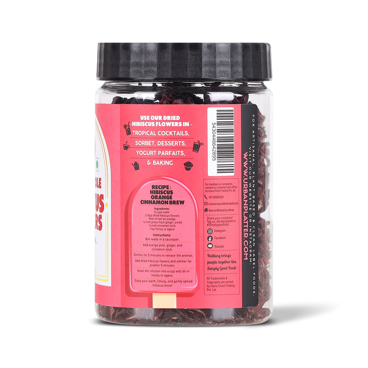 Urban Platter Whole Dried Hibiscus Flowers, 70g (Tart & Floral | Antioxidant-Rich | Caffeine-free) - product image 3