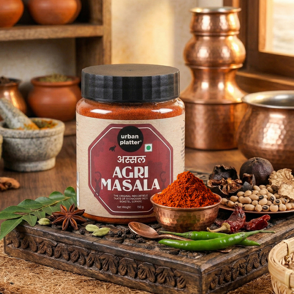  Urban Platter Maharashtrian Agri Masala, 150g (Signature Assal Coastal Agri Blend | Onion & Garlic-free | Additive & Preservative-free)