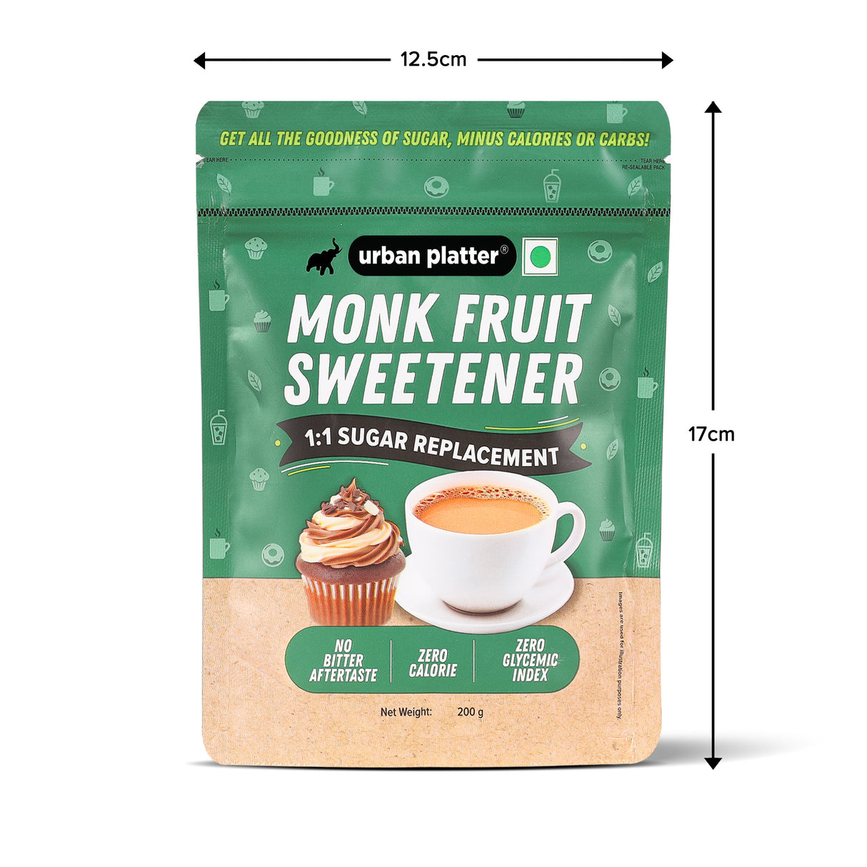 Urban Platter Monk Fruit Sweetener, 200g (Zero Calorie, Keto & Diabetic-Friendly, 1:1 Sugar Replacement, No Aftertaste, Monk Fruit + Erythritol Blend) - product image 10