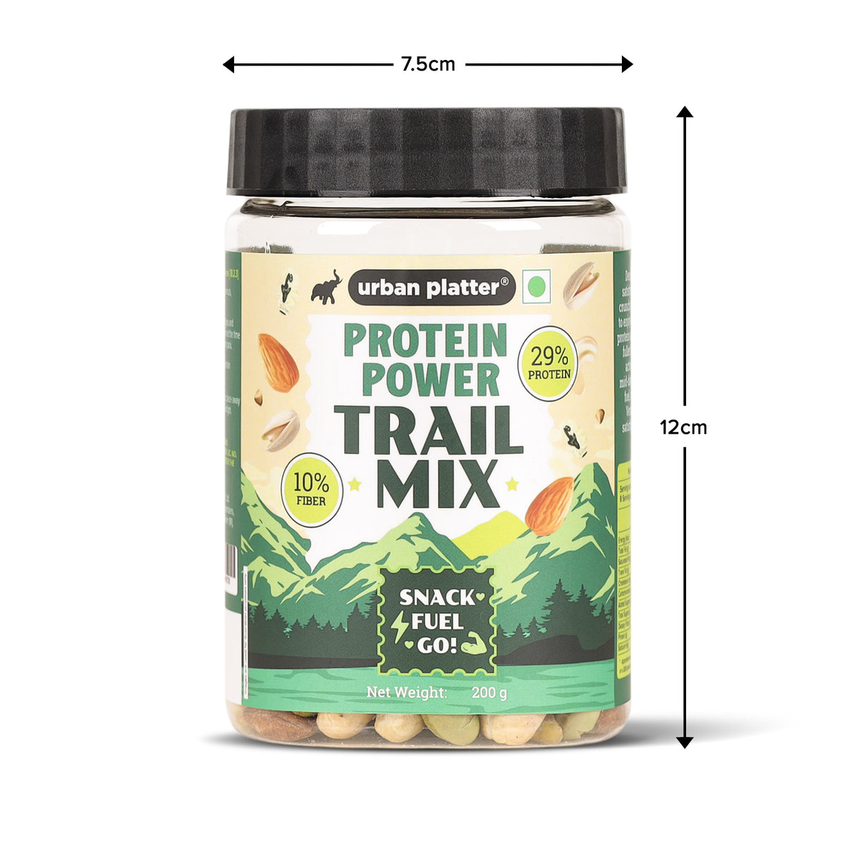Urban Platter Protein Power Trail Mix, 200g (High Protein Snack Mix | 29% Protein | Crunchy & Salted Nuts & Edamame | Ready-to-Eat)