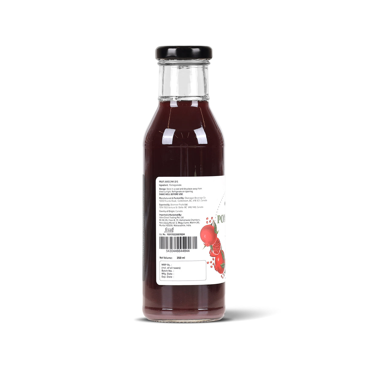 Urban Platter Canadian Pomegranate Juice, 350ml (Unsweetened, Clean Label, Contains Natural Antioxidants, Not From Concentrate) - product image 2