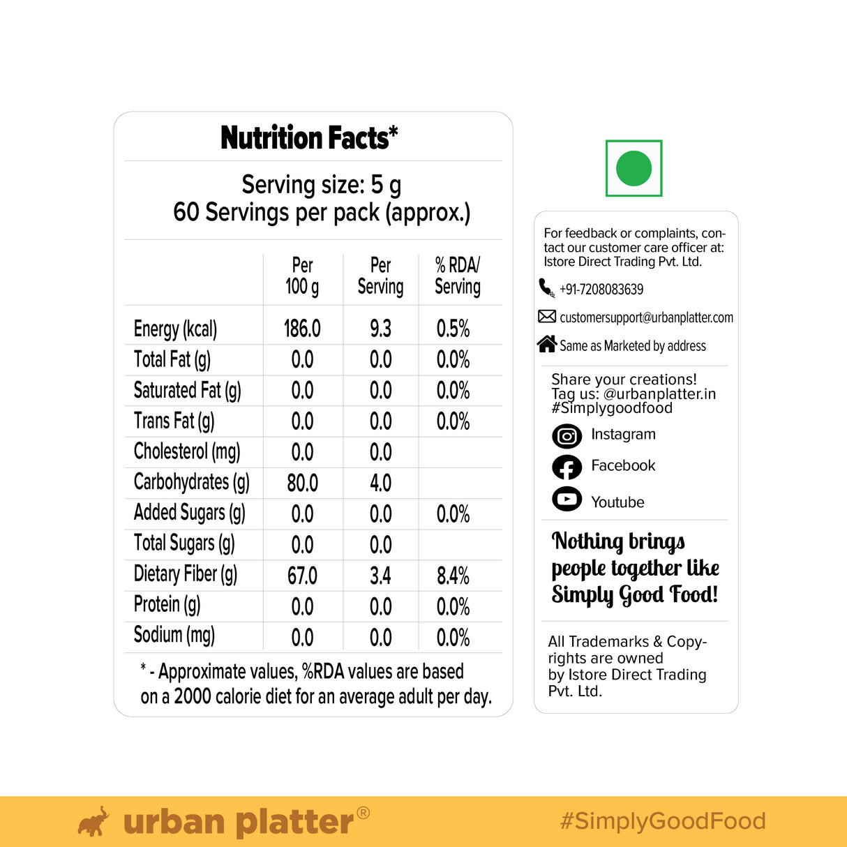 Urban Platter Isabgol, 150g (Whole Psyllium Husk, Rich in Dietary Fiber, Supports Digestive Health, Nature's Soluble Fiber)