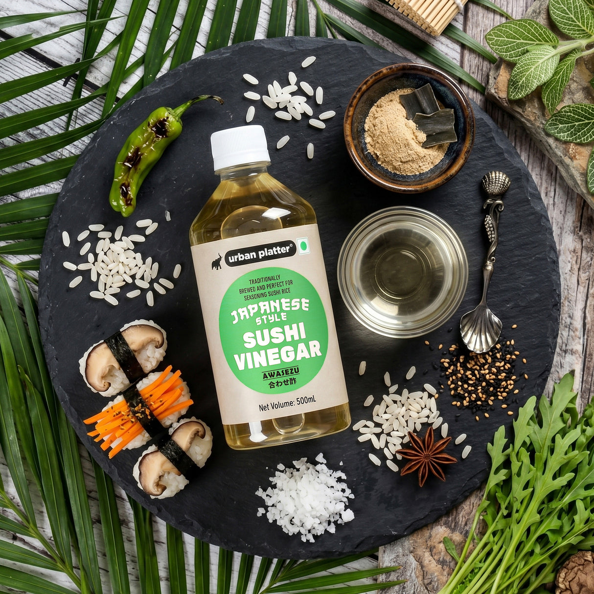 Japanese Sushi Rice Vinegar 500 ML, (Awasezu | Pre-Seasoned with Salt and Sugar | Sushi Rice Seasoning)