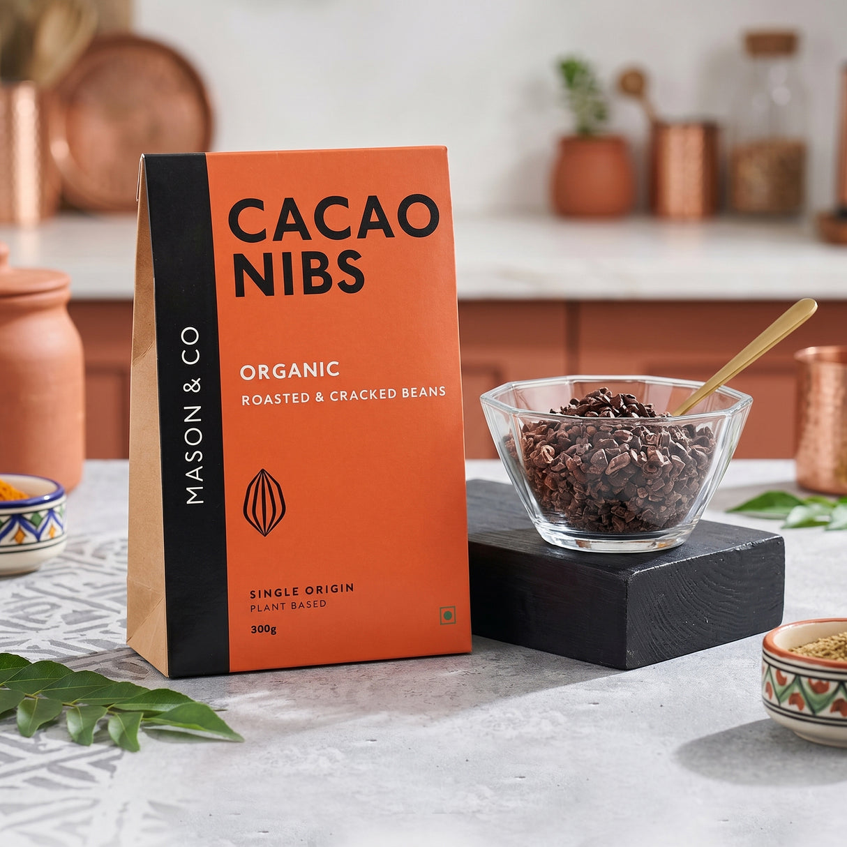 Roasted & Cracked Organic Cocoa Beans / Nibs / Granulas, 300g (Organic, Gluten-free, Soy Free, Plant-based)