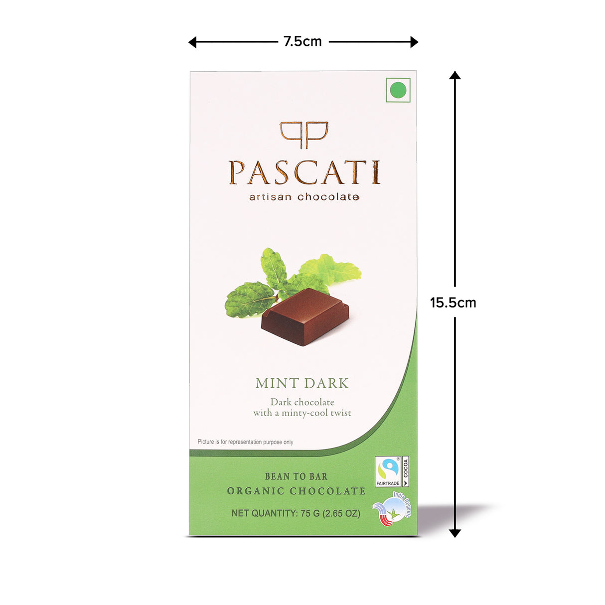 Chocolate Mint Dark, Organic Chocolate, 75g, (Pack of 2)