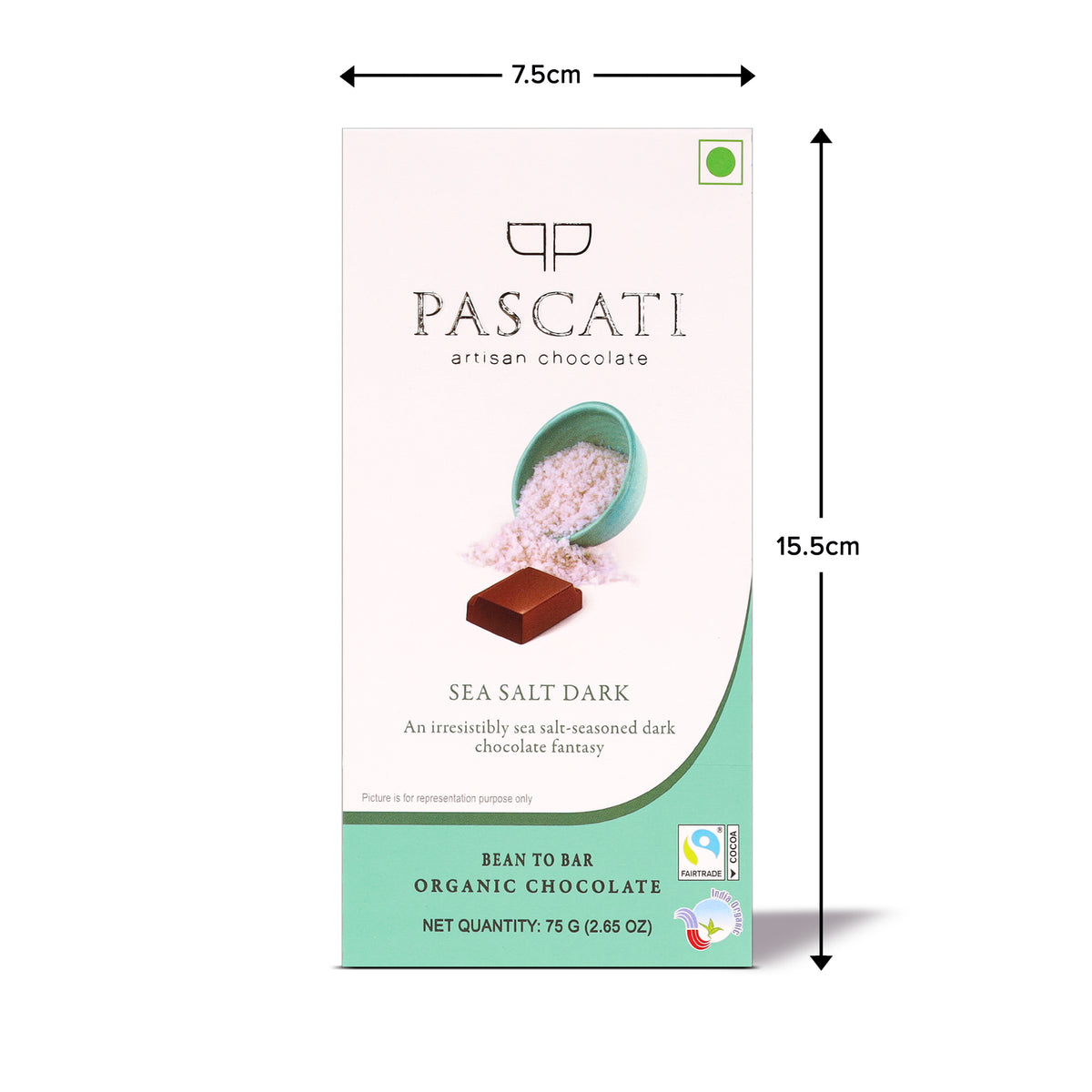 Chocolate Sea Salt Dark India Organic Chocolate, 75g (Pack of 2)