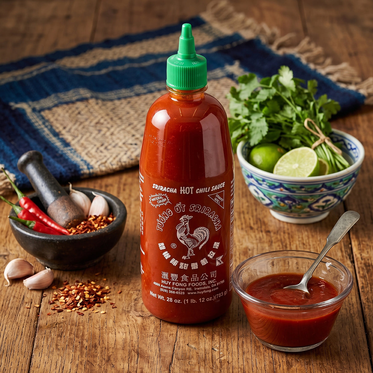 Huy Fong Foods Sriracha Hot Chili Sauce, 793g (Made with Sun-Ripened Chilies & Garlic, Spicy Dipping, Cooking & Marinade Sauce, No Artificial Colours or Flavourings)