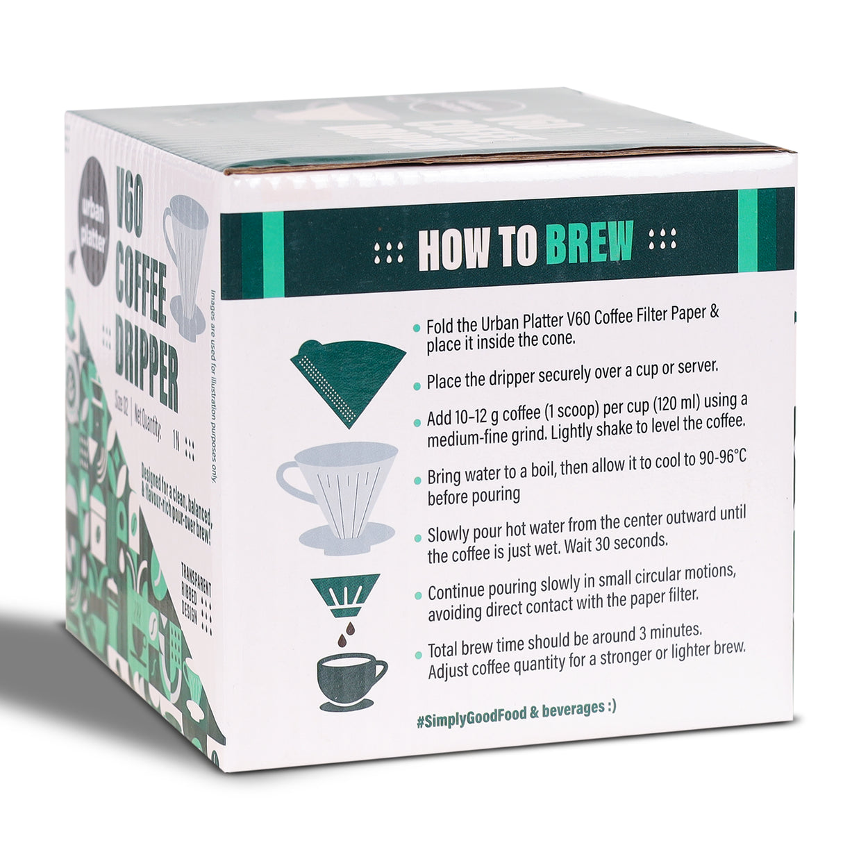 V60 Coffee Dripper, Size 02, 1 Piece (Pour Over Coffee Maker | Transparent Cone Brewer | Reusable Manual Coffee Dripper for Specialty Coffee| Ideal for 1-4 Cups)