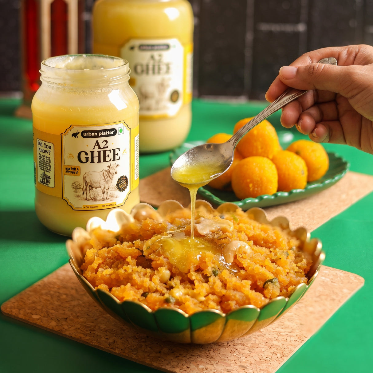 A2 Ghee, 1L (Curd-Churned Bilona Desi Ghee for Cooking, Tadka & Daily Meals | Made from A2 Cow Milk)