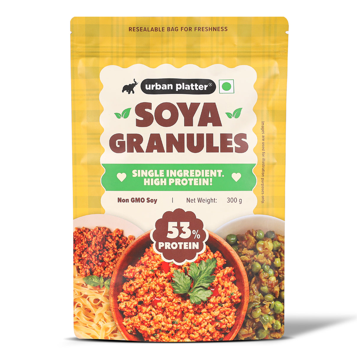 Soya Granules, 300g (53% Plant Protein | Made from Defatted Soy Flour | Fiber Rich Soya Mince)