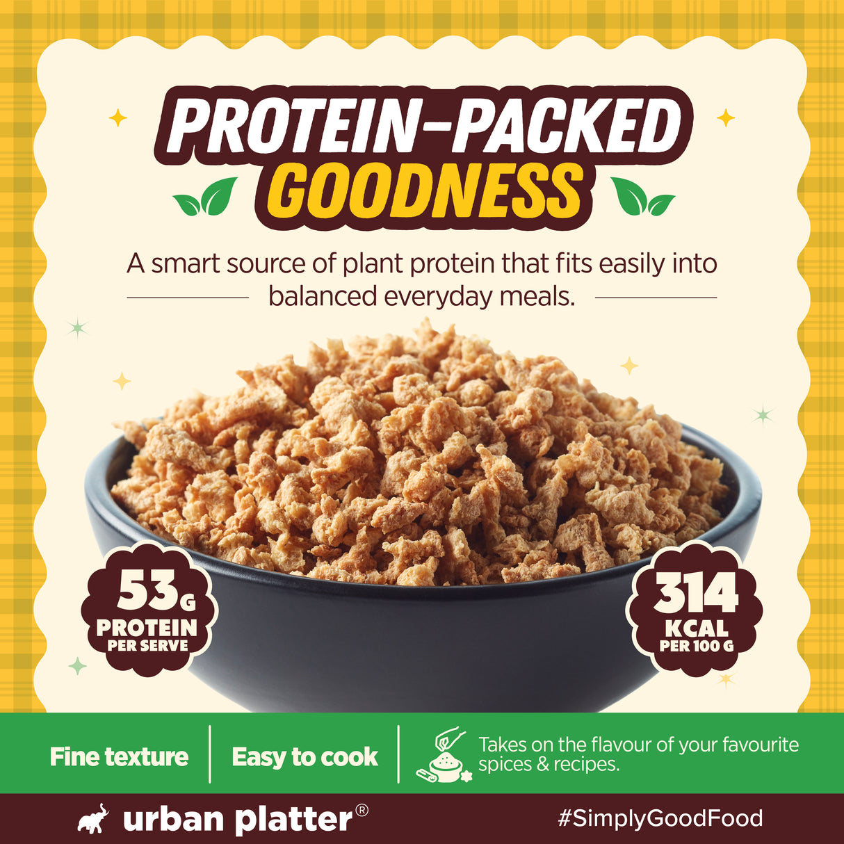 Soya Granules, 300g (53% Plant Protein | Made from Defatted Soy Flour | Fiber Rich Soya Mince)