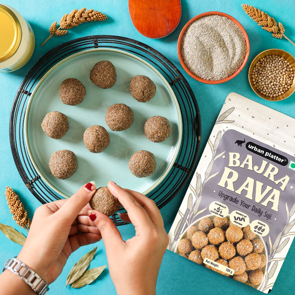 Bajra Rava, 500g (Naturally Gluten-Free | Source of Protein & Fibre | A Smart Swap for Regular Sooji | Perfect for Upma, Khichdi, Porridge, Halwa, Laddoos & More)