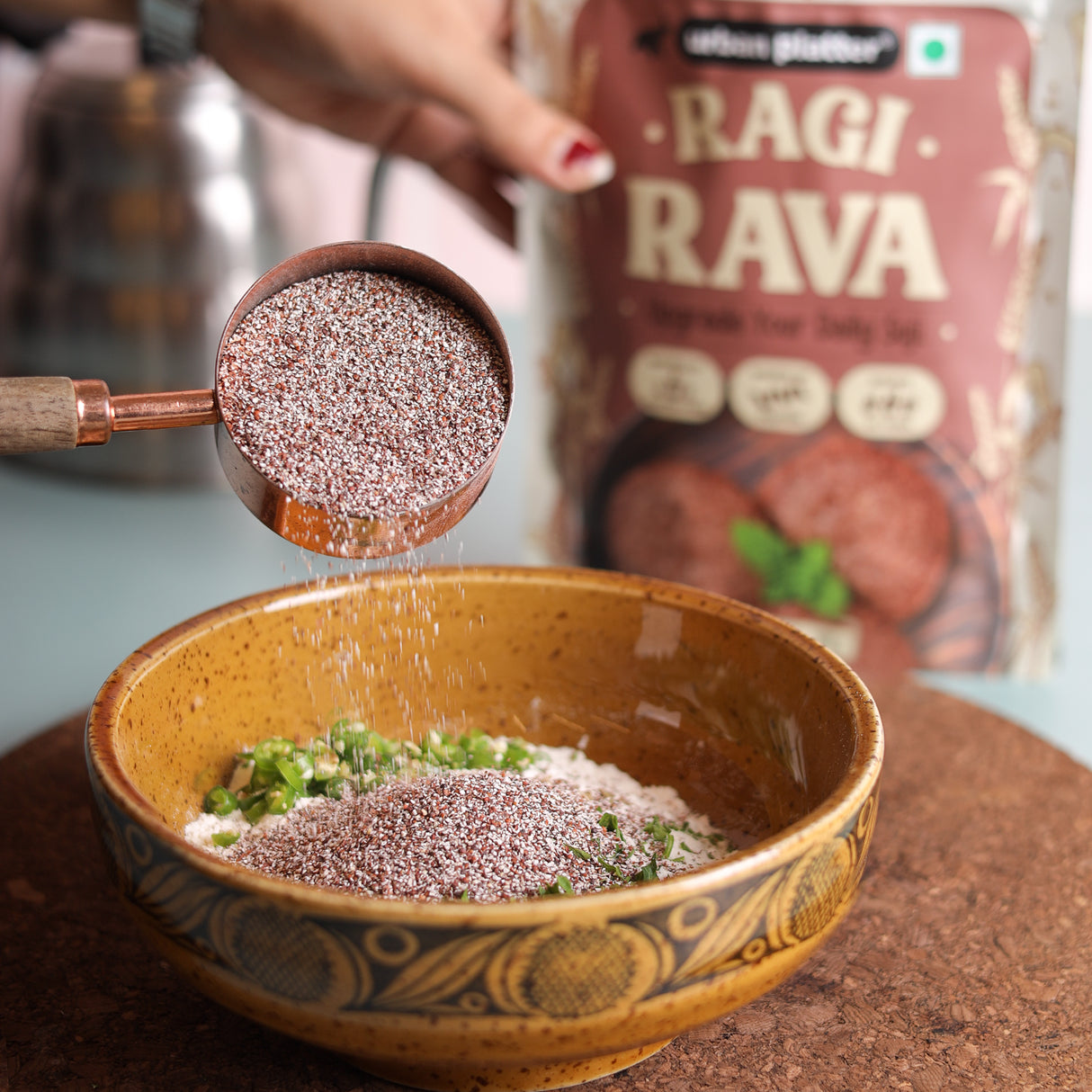 Ragi Rava, 500g (Naturally Gluten-free | Source of Protein & Fibre | A Smart Swap for Regular Sooji | Perfect for Upma, Khichdi, Idli, Dosa, Halwa, & More)