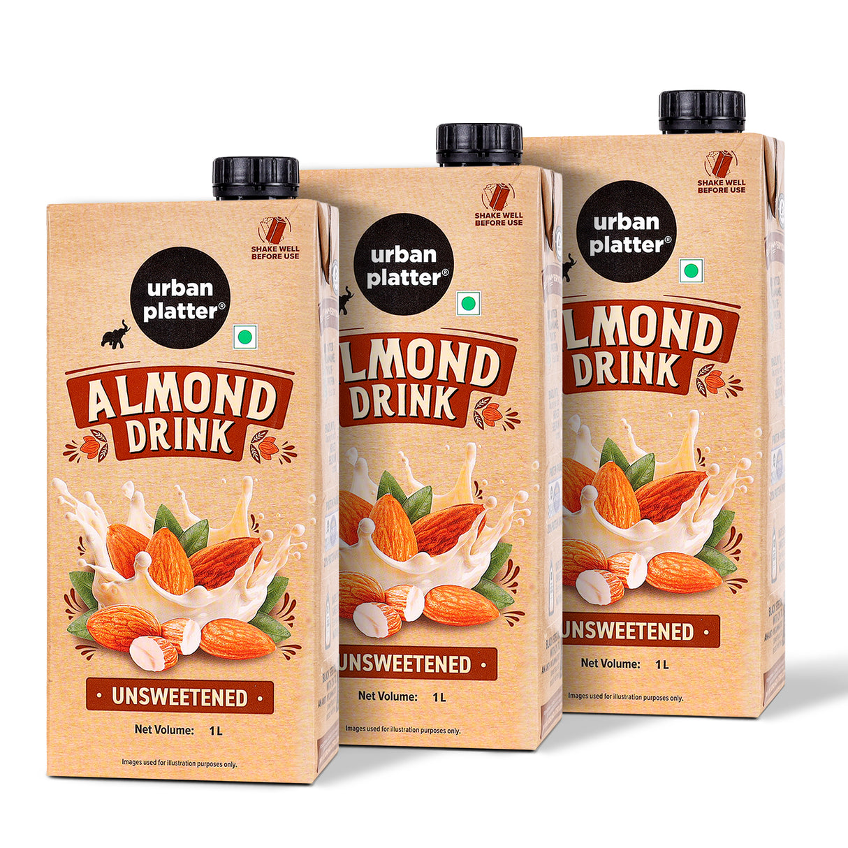 Almond Milk, 1 Litre, Pack of 3 (Unsweetened | Lactose-Free | Plant-Based Milk Alternative | Works Beautifully in Tea and Coffee)