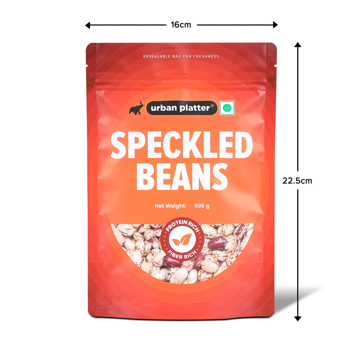 Speckled Beans, 500g (Pink/Chitra Rajma | 23g Protein | 15g Fiber | Nourishing whole beans for Gravies, Curries, Bowls, & Salads)