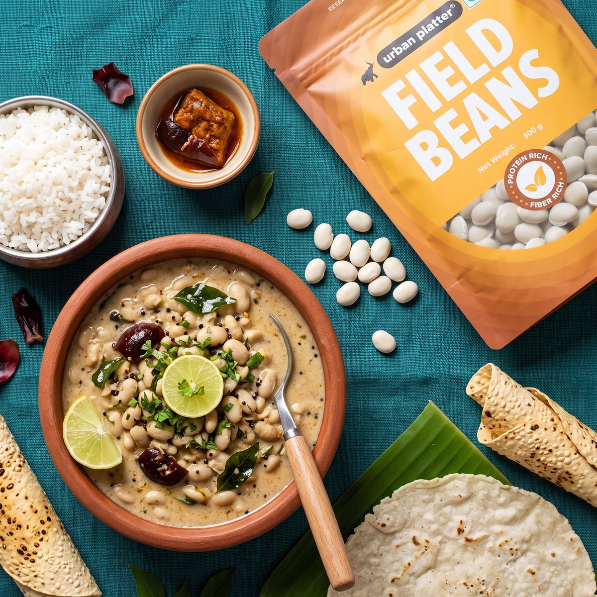 Field Beans, 500g (Val Dal / Sem Phali | 20g Protein | 18g Fiber | Nourishing whole beans for Gravies, Curries, Bowls, & Salads)