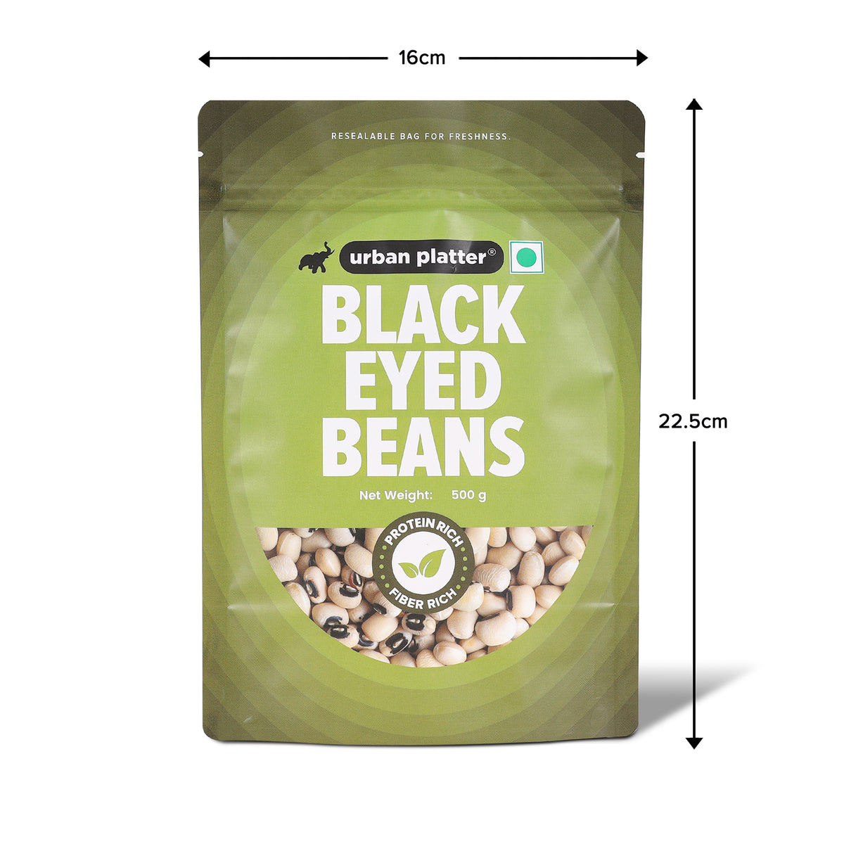 Black Eyed Beans, 500g (White Lobia/ Chawli | 23g Protein | 11g Fiber | Nourishing whole beans for Gravies, Curries, Bowls, & Salads)
