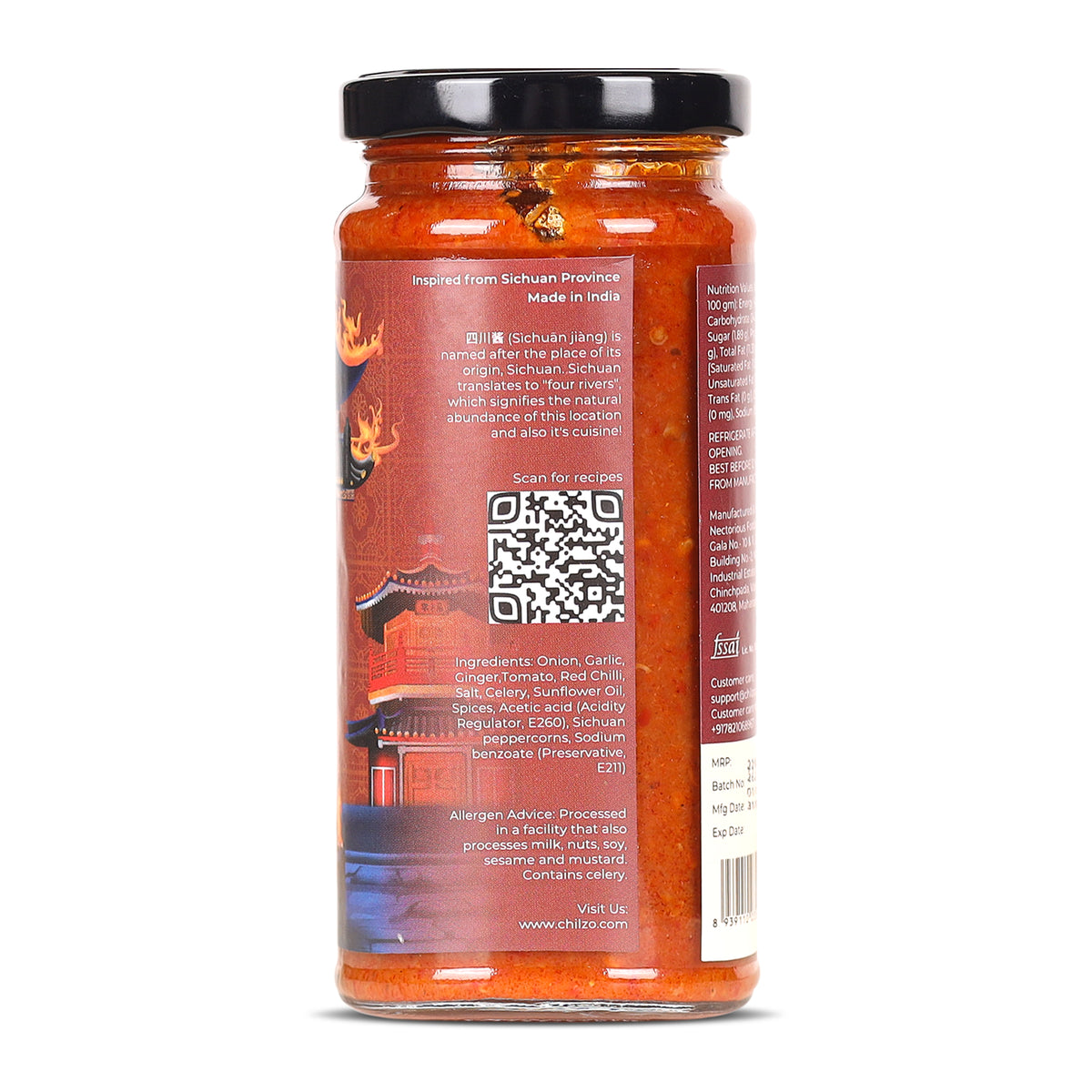 Schezwan Sauce, 200g (No Added Sugar, No MSG, No Artificial Flavors/Colors, Made with Fresh Ingredients, Gluten Free)