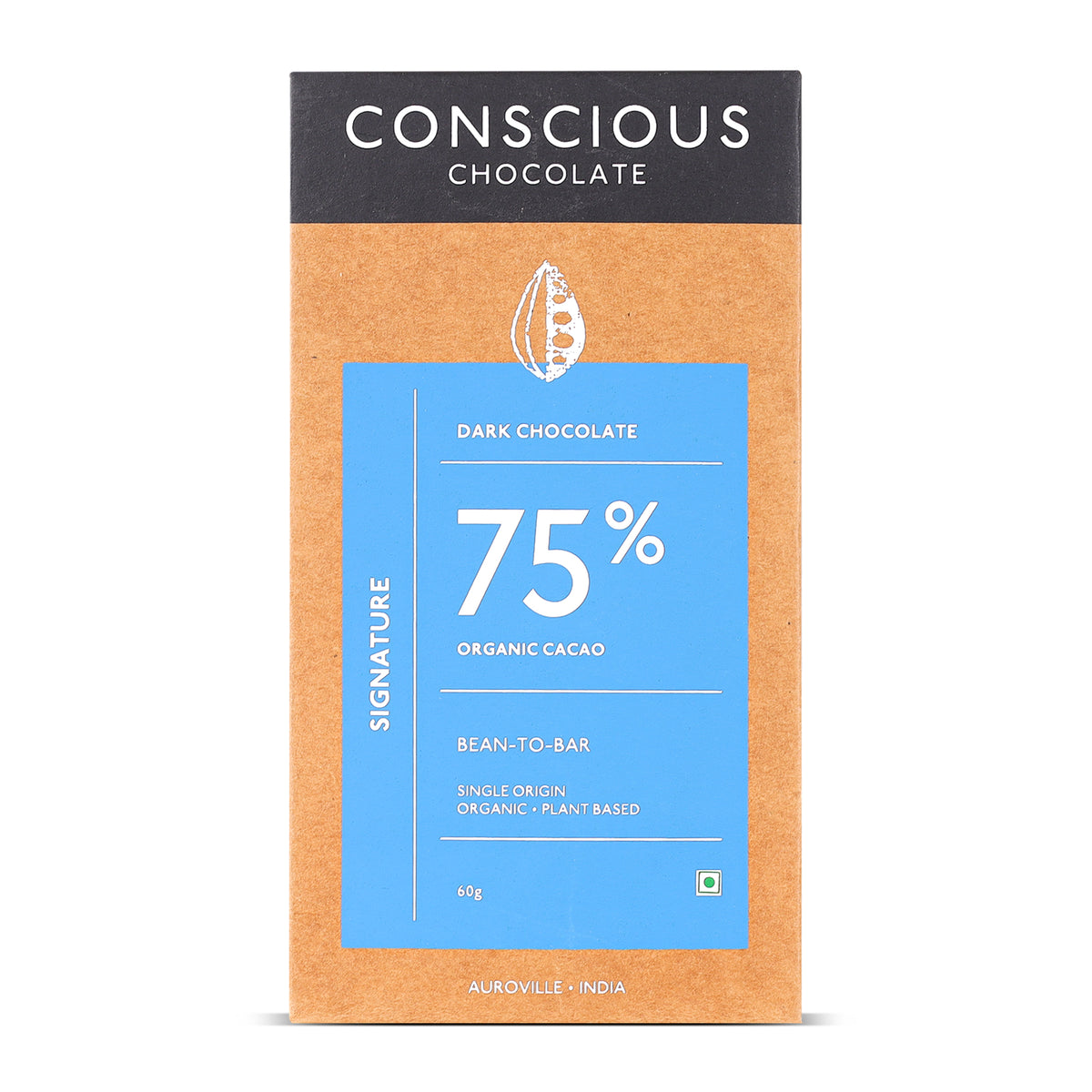 75% Signature Dark Exotic Artisanal Chocolate - 60g