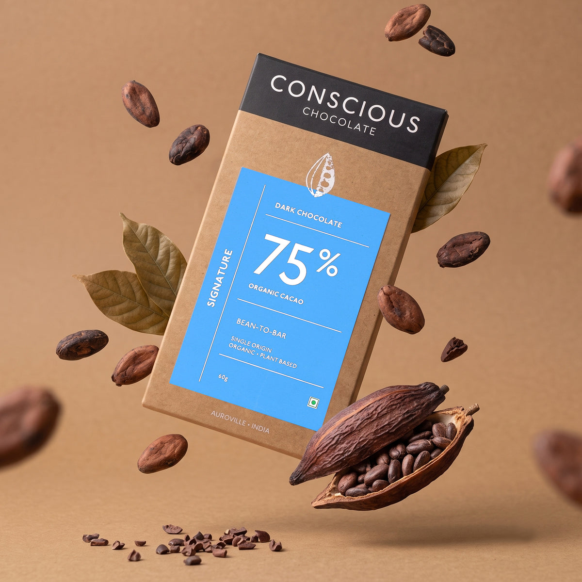 75% Signature Dark Exotic Artisanal Chocolate - 60g