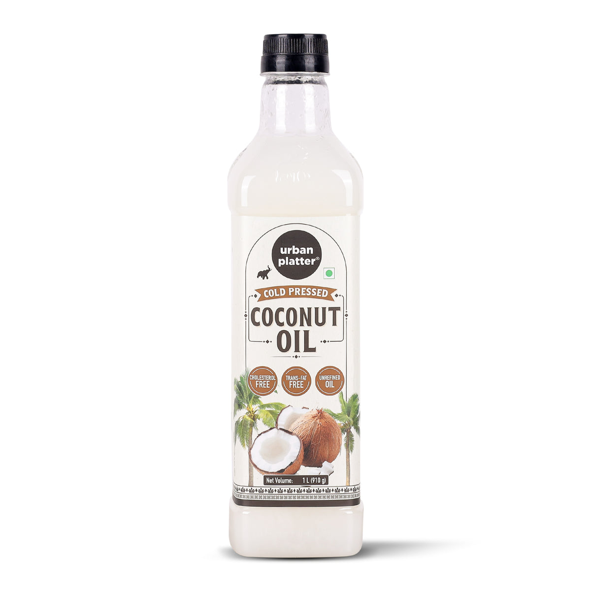 Coconut Oil, 1L (Cold Pressed Unrefined Oil for Baking & Cooking. Cholesterol & Trans-fat Free)