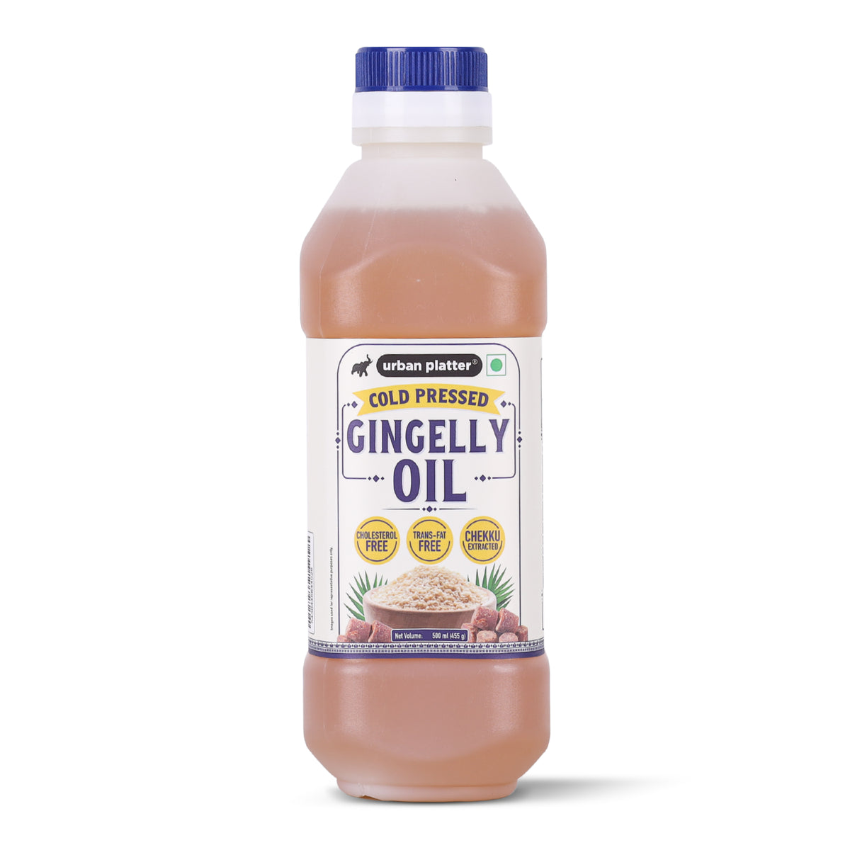 Gingelly Oil, 500ml (Traditional Chekku Pressed Til Oil, Unrefined, Cholesterol & Trans-Fat Free)