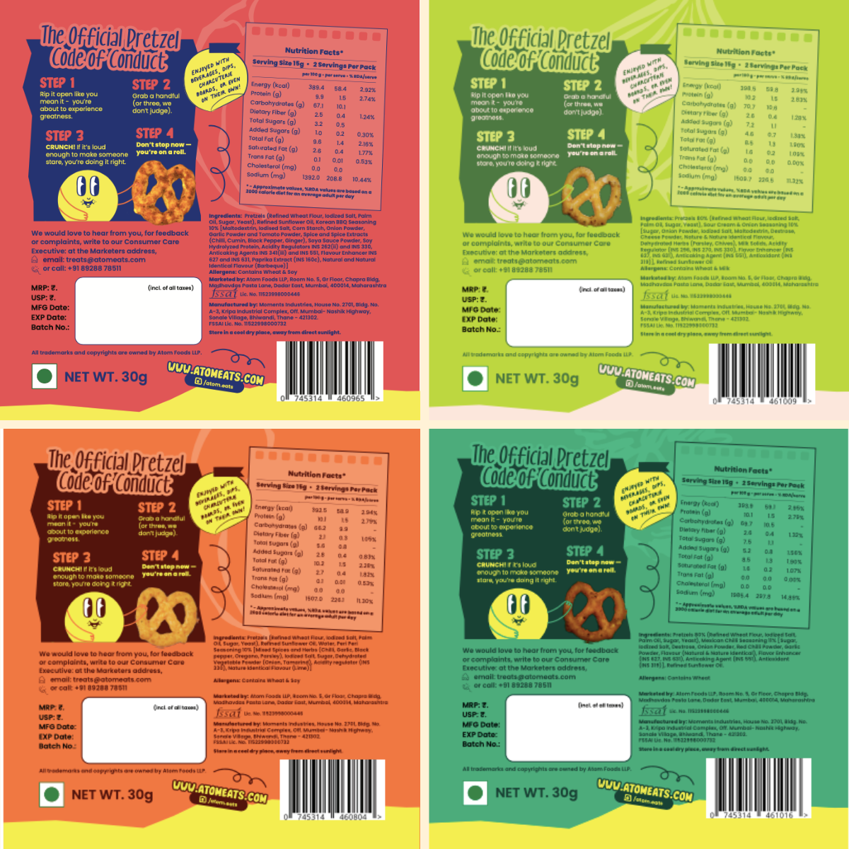 Atom Eats Spicy Variety Pack (Pack of 5 - 30g)