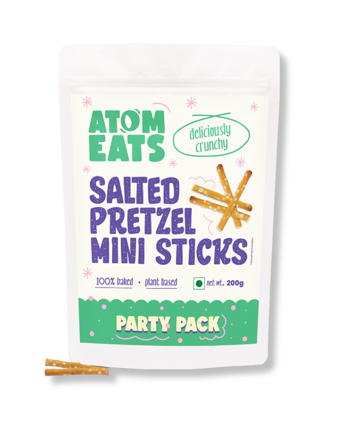 Atom Eats Salted Mini Sticks Party Pack, 200g